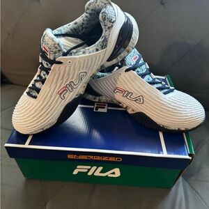 Fila White and Blue Sneakers